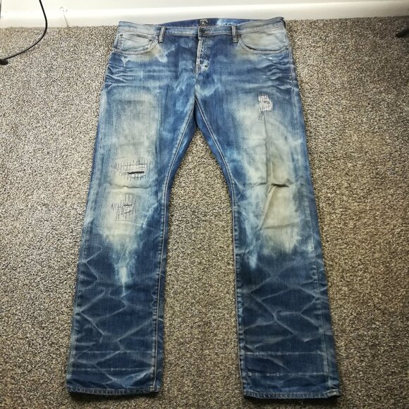 PRPS Jeans Bruised Never Broken Indigo Distressed 42x35 (Fits 44x35) - Picture 1 of 13